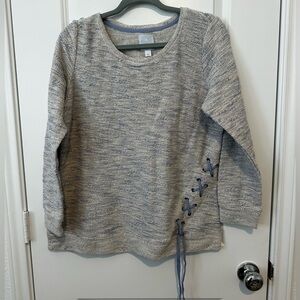 Sunday Cream and Gray Knit Top